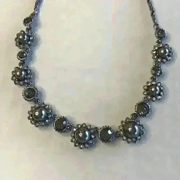 Marchesa new Hematite Tone Crystal pearl and stone - Picture 5 of 8
